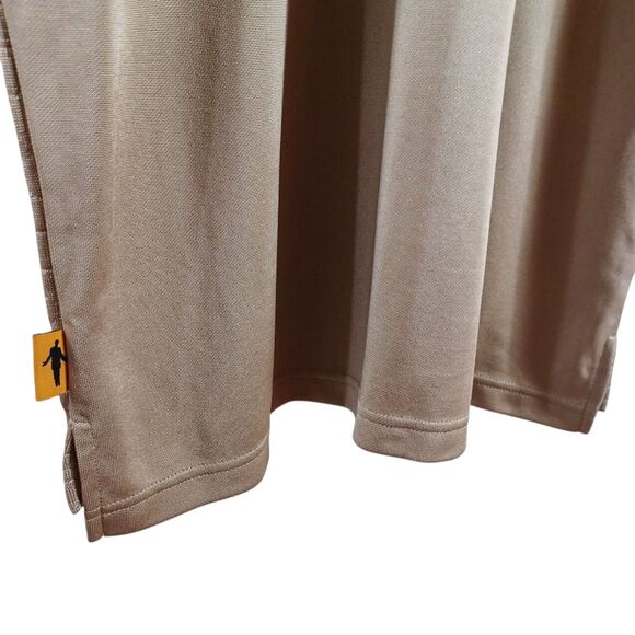 Saybury Textured Gold Croc Men's Polo Shirt L | Rayon Shine Dressy Golf Vibes - Picture 7 of 9